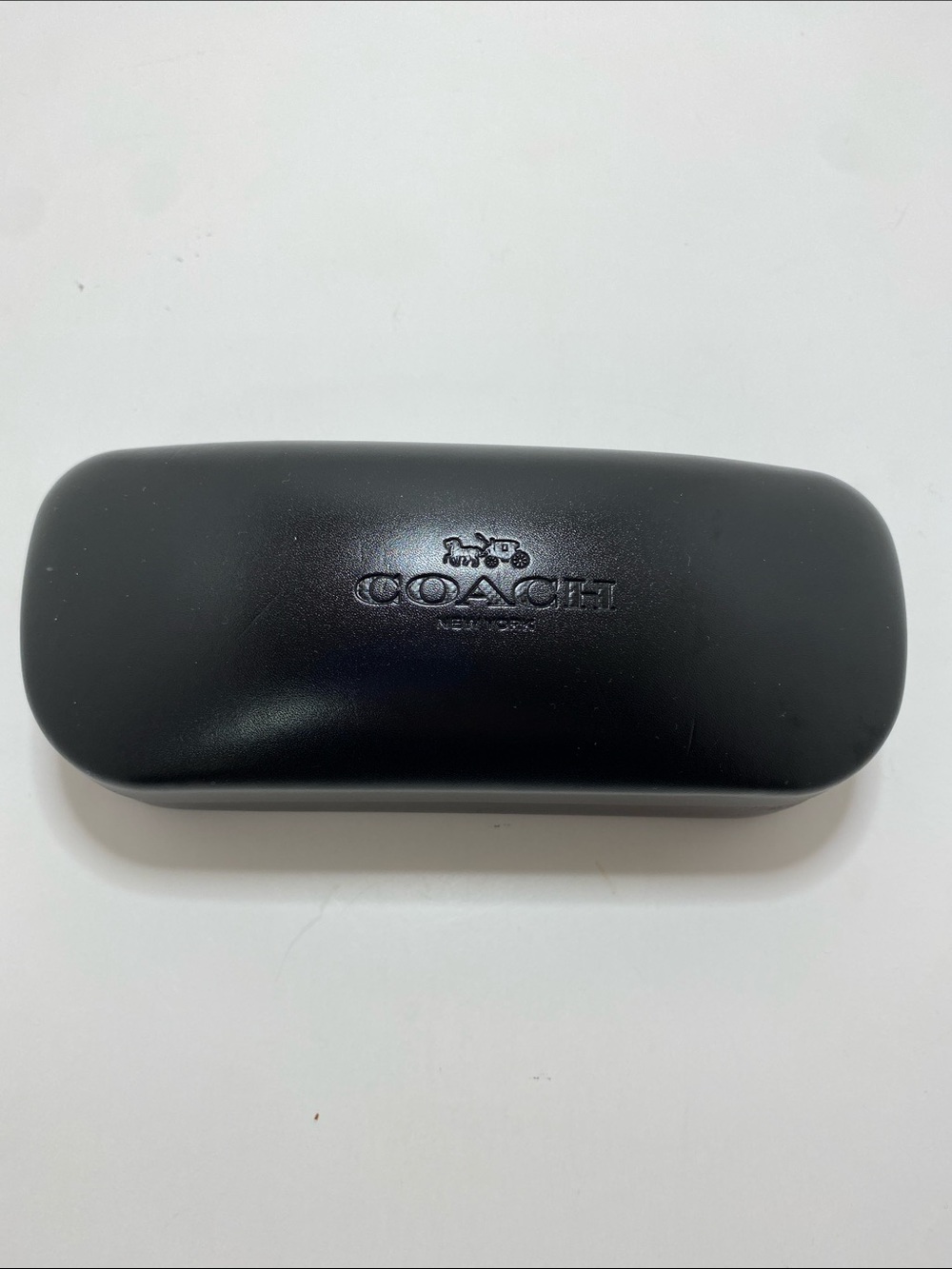 Coach Black Embossed Logo Glasses Case  ONLY